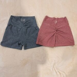 Bombshell Scrunch Butt Seamless Shorts Bundle - Blue & Mauve